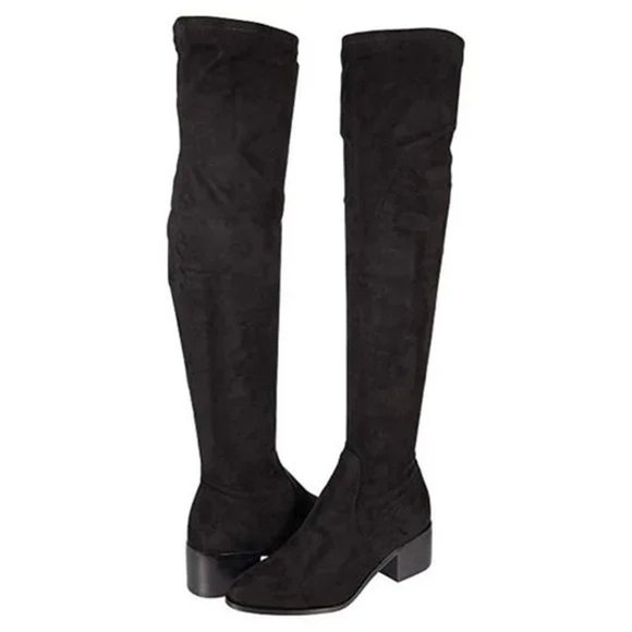 Steve Madden Shoes - Steve Madden Sadie Over the Knee Boot Black Suede Faux Leather Size 7.5M NEW